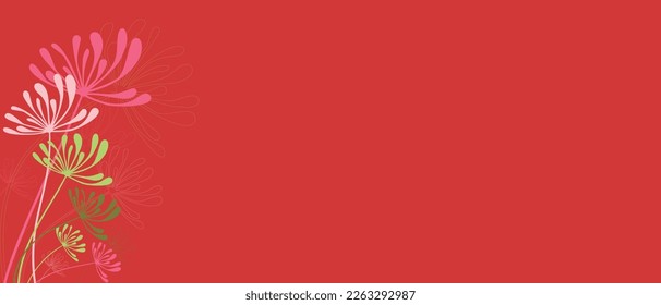 Flowers background vector. Red  Vector background for banner, poster, Web and packaging.