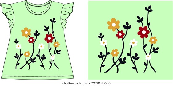 FLOWERS WITH BAIL t shirt graphic design vector illustration \