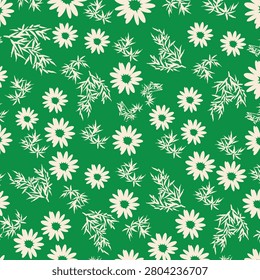 flowers and bamboo leaves pattern. colourful seamless pattern on light background. Vector..eps