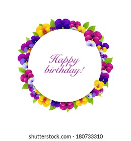 Banner de flores, com malha de gradiente, Ilustração de vetor