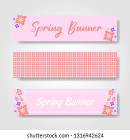 Flowers Banner Template For Spring