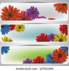 Flowers banners. Eps10. Image contain transparency and various blending modes.