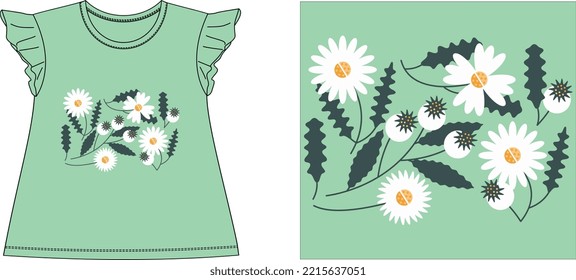 FLOWERS IN BEAUTIFULL SCENE t shirt graphic design vector illustration \