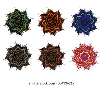 flowers and beauty are inseparable set of abstract flowers of different colors.
vector illustration, print and design

