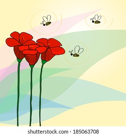 flowers and bees