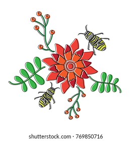 flowers and bees icon image 