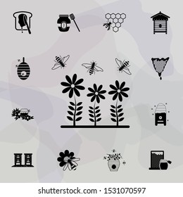 flowers and bees icon. Universal set of beekeeping for website design and development, app development