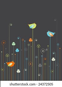 Flowers and birds