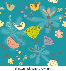 flowers and  birds