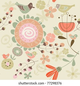 flowers and  birds