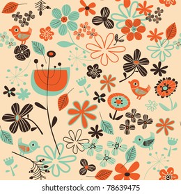 flowers and  birds