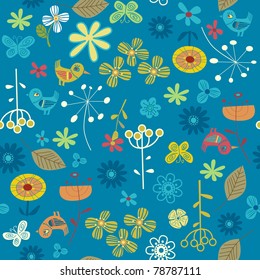 flowers and  birds