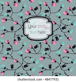 Flowers and birds cover design in vector