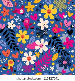flowers and birds pattern