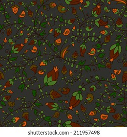 flowers and birds seamless texture pattern. Endless floral pattern. Can be used for wallpaper or pattern, backdrop, surface textures. Full color seamless floral background