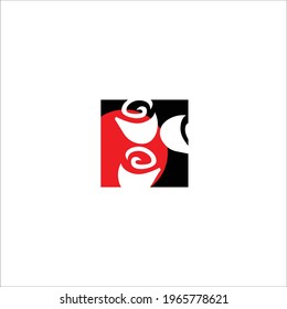Blumen, schwarzes, rotes Vektorsymbol