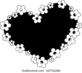 flowers black heart