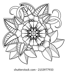 Flowers in black and white. Doodle art for coloring book