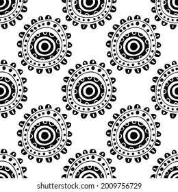 Flowers. Black and white seamless pattern for packaging, cover and other design.