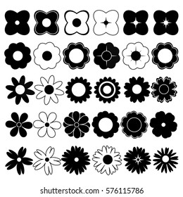 Flowers black and white vector