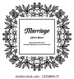 flowers of blossom marriage invitation concept vector illustration
