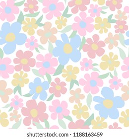 flowers blossom seamless pattern vector art
