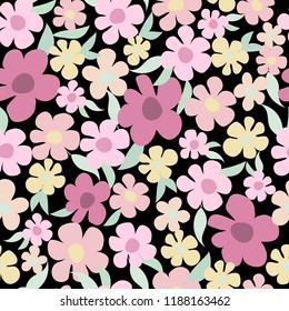 flowers blossom seamless pattern vector art