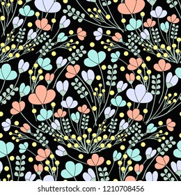 flowers blossom seamless pattern vector art