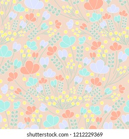flowers blossom seamless pattern vector art