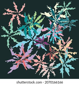 Flowers Blots on a Dark Background