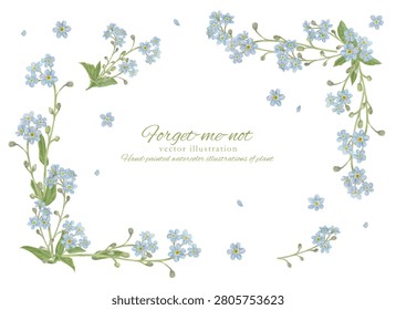 Flowers Blue Spring Wildflowers Close-Up Soft Natural Background