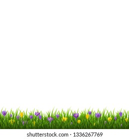 Borde De Flores Con Grasa Con Malla De Gradiente, Ilustración Vectorial