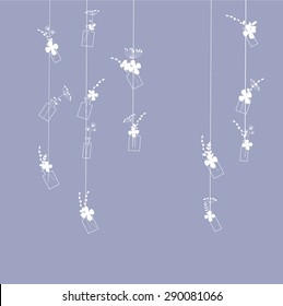 Flowers in bottles. Vector illustration