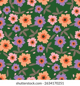 Flowers bouquet, blossom and foliage of buds and flora, botany biodiversity. Wildflowers in florist composition, greeting card or gift, springtime or summer flourishing season