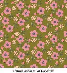 Buquê de flores, flor e folhagem de botões e flora, biodiversidade botânica. Flores silvestres em composição florista, cartão de saudação ou presente, primavera ou verão florescente temporada