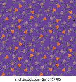 Buquê de flores, flor e folhagem de botões e flora, biodiversidade botânica. Flores silvestres em composição florista, cartão de saudação ou presente, primavera ou verão florescente temporada
