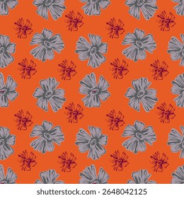 Buquê de flores, flor e folhagem de botões e flora, biodiversidade botânica. Flores silvestres em composição florista, cartão de saudação ou presente, primavera ou verão florescente temporada