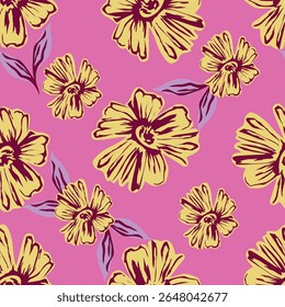 Buquê de flores, flor e folhagem de botões e flora, biodiversidade botânica. Flores silvestres em composição florista, cartão de saudação ou presente, primavera ou verão florescente temporada