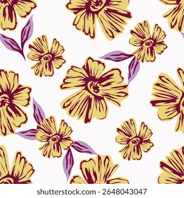 Buquê de flores, flor e folhagem de botões e flora, biodiversidade botânica. Flores silvestres em composição florista, cartão de saudação ou presente, primavera ou verão florescente temporada