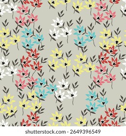 Buquê de flores, flor e folhagem de botões e flora, biodiversidade botânica. Flores silvestres em composição florista, cartão de saudação ou presente, primavera ou verão florescente temporada
