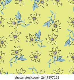 Buquê de flores, flor e folhagem de botões e flora, biodiversidade botânica. Flores silvestres em composição florista, cartão de saudação ou presente, primavera ou verão florescente temporada
