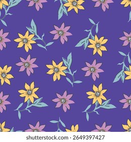 Flowers bouquet, blossom and foliage of buds and flora, botany biodiversity. Wildflowers in florist composition, greeting card or gift, springtime or summer flourishing season
