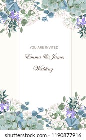 Flowers bouquet elegant card template. Small floral garland. Floral poster, invite. Vector arrangements for greeting card or invitation design,