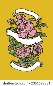 Vector de dibujo a mano de ramo de flores