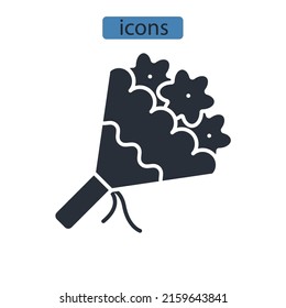 flowers bouquet icons  symbol vector elements for infographic web