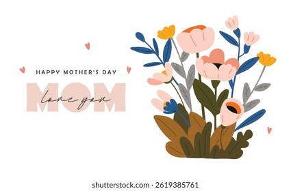 Flowers bouquet, spring cute flowers, abstract floral element, flowers bouquet, mothers day