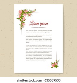 Flowers bouquet - Summer background with Sweet pea (Lathyrus odoratus). Hand drawn vector illustration.