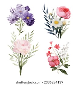 Flowers Bouquet Vector Clipart Nature