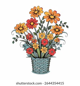  buquês de flores busket flat vetor
