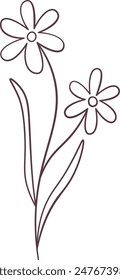 Flowers Branch Doodle Vektorillustration